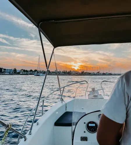 Apollo Boat rear Sunset